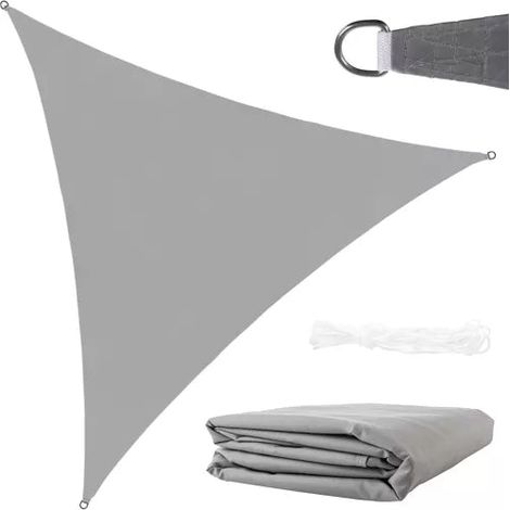 Voile d'ombrage 4x4x4m - gris (1/5)