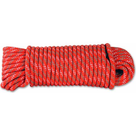 Geflochtenes Seil – 15 m – Polypropylen und Polyamid – 6 mm – 450 kg – Garten und Freizeit – Orange