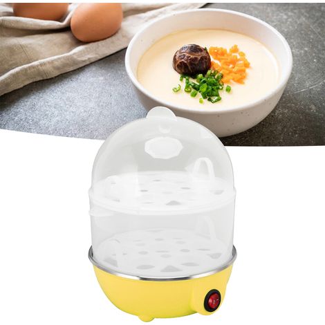 Cuiseur à œufs multifonctionnel à double couche, cuiseur à œufs domestique, cuit à la vapeur 14 œufs à la fois, anti-brûlure à sec, mini machine à petit-déjeuner avec arrêt automatique, norme américai (1/5)