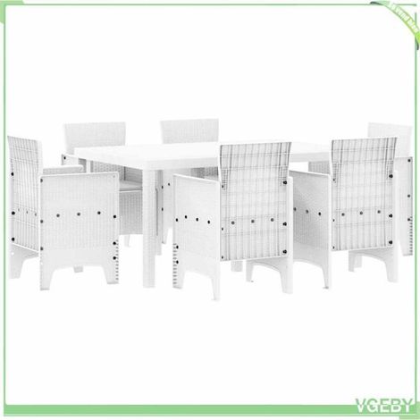 Ensemble de salle à manger pour jardin - FAFEICY - 3378564 - Blanc - Poly rattan - 6 personnes (1/5)