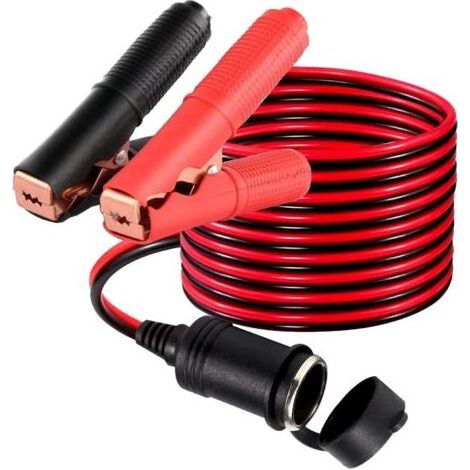 FENOPLASTICAallume cigare pince crocodile Adaptateur Clip de Batterie 12v allume-cigare prise câble pince crocodile pour batterie avec fusible (2.0m) (1/5)