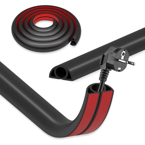 OIMG Selbstklebender Kabelkanal Bodenkabelbrücke 2 cm x 100 cm Kabelverlegung Kabelorganisator flexibler PVC Flachkabelschutz Stromkabel in Haush (1/5)