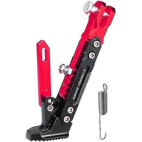 Verstellbare CNC-gefräste Fußstütze aus Metall für Motorräder, Seitenhalterung, robuste und korrosionsbeständige Halterung, Motorradständer-Zubehör – Rot (1/5)