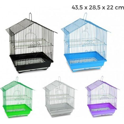 Trade Shop - KLEINER VOGELKÄFIG VOGEL 43,5 X 28,5 X 22 CM FUTTERHÄUSCHEN - (1/5)