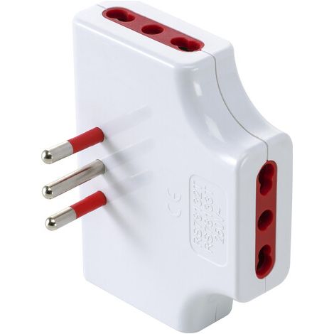 ROSI 78132 ADATTATORE TRIPLO PIATTO 10A 3PR BIP C/LIMIT