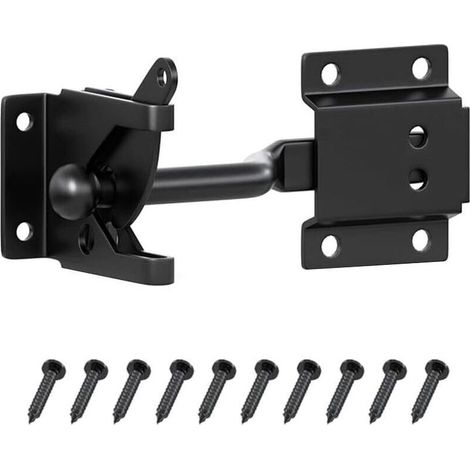Verrou à levier autobloquant avec poignée de traction pour portails de jardin, clôtures en bois, portes de grange, acier au carbone (1/4)