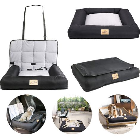 Hundeautositz Hundebett Autokörbchen wasserdicht rutschfest faltbar Autositz für Hunde Katzen - L 85×60×10 cm (1/5)
