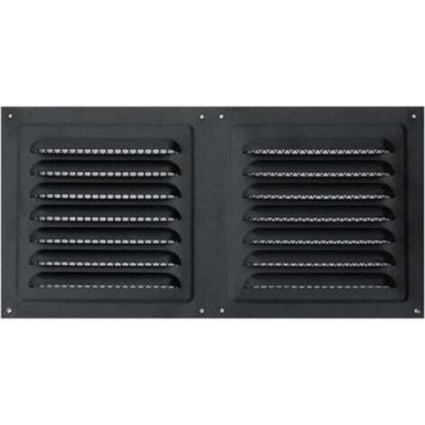 Grille de ventilation en acier inoxydable anti-pluie – 300 × 150 mm – finition brossée, résistante à la corrosion (1/5)