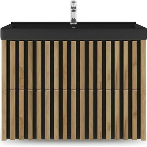 Ensemble meuble avec vasque - SAT - Delano - 80x46 - Chêne