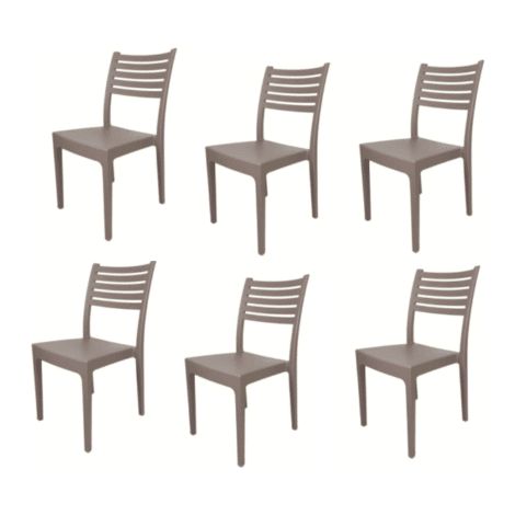 KIT 6 SEDIE POLIPROPILENE BAR RISTORANTE SEDIA INTERNO ESTERNO GIARDINO TORTORA OL