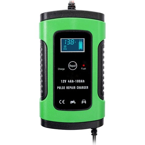 12V 6A Autobatterieladegerät Intelligentes Schnelllade-Impulsreparatur-Ladegerät Vollautomatisches Batterieladegerät
