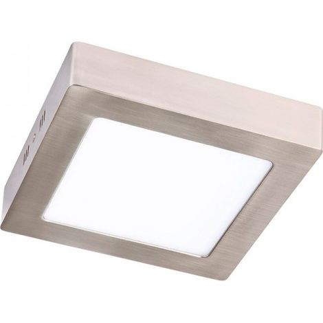 IluminaShop - Plafon LED Cuadrado de Techo Niquel 12W 960LM  Blanco Neutro 4000K (1/2)