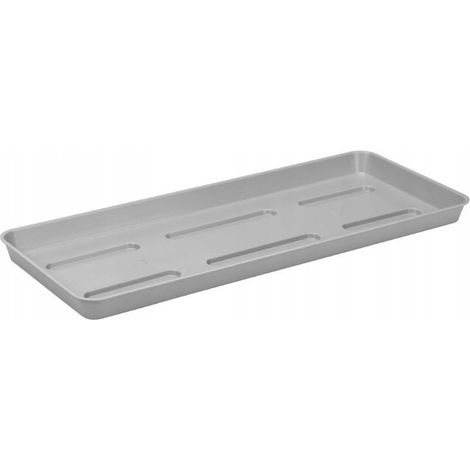 Rechteckiger Kunststoffständer 36x14 cm für einen Blumentopf oder Balkonkasten Draco 40 cm, grau (1/3)