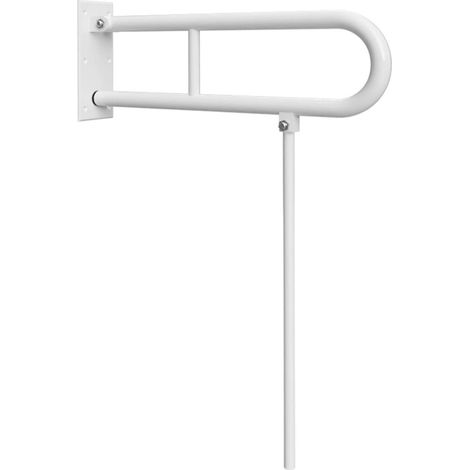 Sapho - Pasamanos Handicap, abatible, con pata de apoyo de 600 mm, blanca XH521W (1/4)