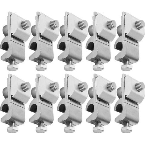 10 Pièces Cosses de Sol Panneau Solaire Attaches Pinces en Alliage D'aluminium M6 Cosse PV Câble Accessoire de Couplage pour Fil (1/4)
