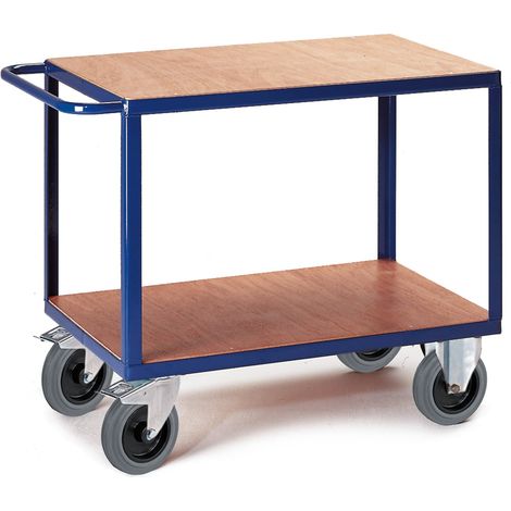 Rollcart Schwerer Tischwagen mit 2 Ladeflächen im Buchendekor 1000x700mm