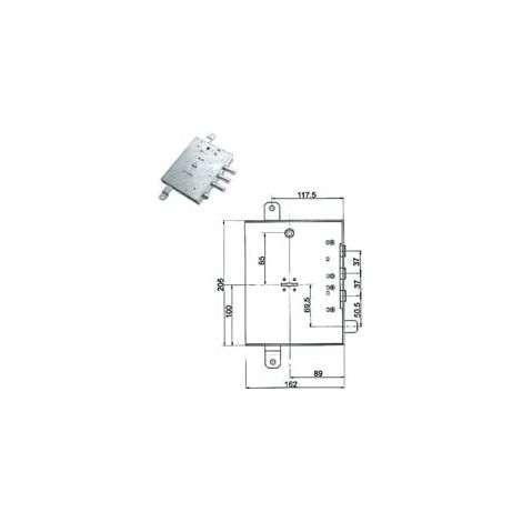 SERRATURA TRIPL. APPLICARE SCROCCO D/MAPPA BLIND. GARDESA 89R571GD/17  mm.89 DX (89R571GD/17  DX)    MOTTURA