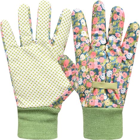 Filiyano-Gants de jardin (lot de 2), respirants, antidérapants et flexibles, avec picots en PVC souple (24 cm x 9 cm, verts) (1/5)