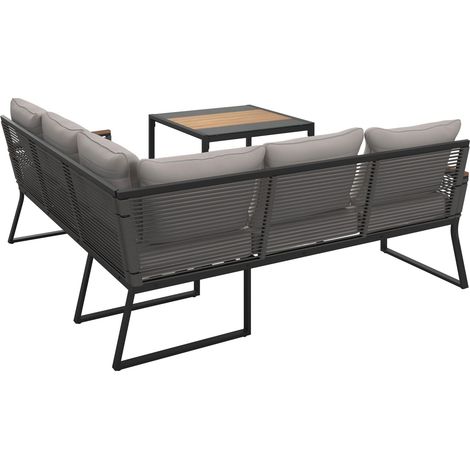 Mömax Dining-Loungeset Sonora Grau Outdoorstoff/Metall (1/5)