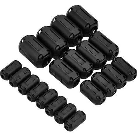 Lot de 35 anneaux de ferrite à clipser de 3,5/4/5/7/9/10/13 mm pour la gestion des câbles à domicile (1/5)