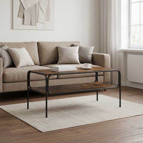 vidaXL Mesa lateral Roble Ahumado 100 x 50 x 46 cm (1/5)