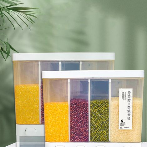 Boîte de rangement transparente avec couvercle amovible et bouton-poussoir pour cuisine (1/5)
