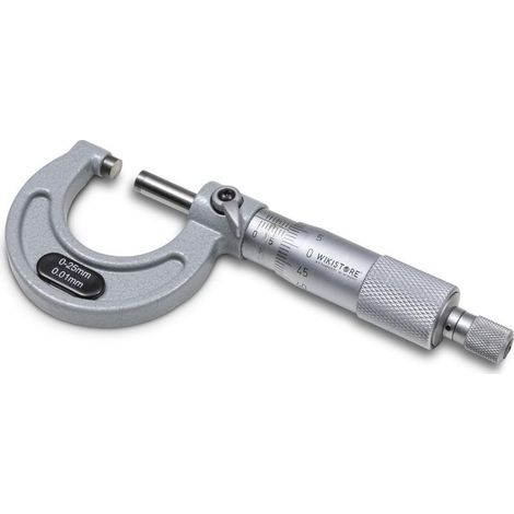 Micrometro da 0-25 mm, precisione industriale con telaio in lega leggera, sistema di frizione e leva di bloccaggio, strumento di lavoro preciso (1/4)