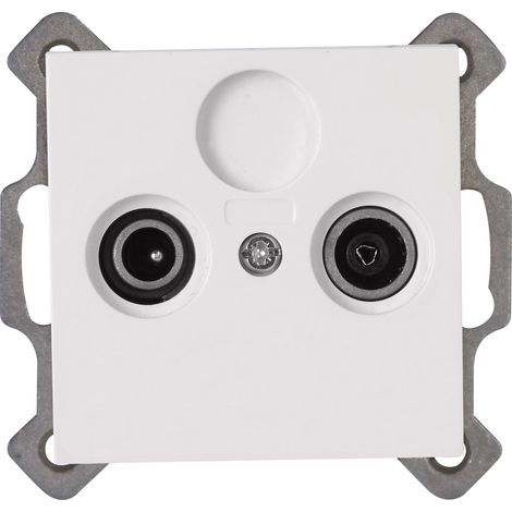 Prise d'antenne KOPP Athenis, blanc pur, 2 sorties