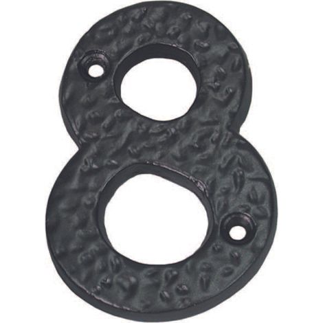 Numero civico 8 in ferro nero opaco