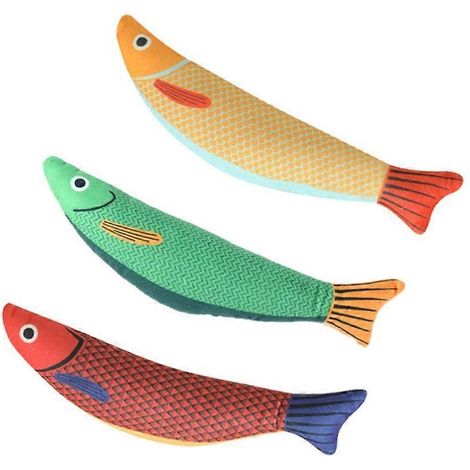 Jouet à mâcher pour chat en forme de poisson, à base d'herbe à chat, pour chatons, à mâcher et à attirer. (1/4)