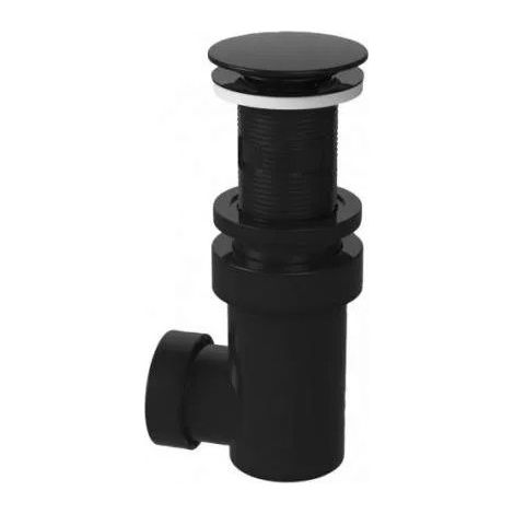 Scarico universale con sifone integrato Trappola per lavabo, valvola click-clack D. 65 mm, ABS nero (1/2)