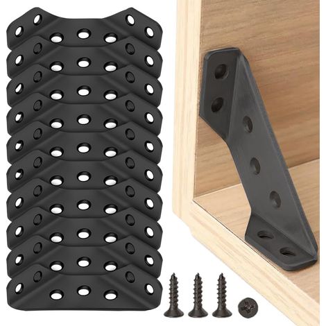 Lot de 10 connecteurs d'angle universels pour meubles - Équerre d'angle en acier inoxydable 304 avec vis, connecteur d'angle universel en acier inoxydable pour meubles