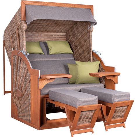 deVries Strandkorb PURE® COMFORT XL PE griseum Des. 490 135 x 92 x 165 cm