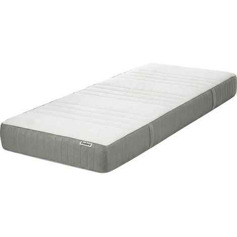 Colchón de espuma viscoelástica medio con funda extraíble de poliéster blanco y gris 90 x 200 cm Fancy