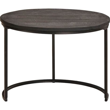 Tables basses gigognes 3 pcs Table de salon Table de café Bois de mangue massif et acier (1/3)