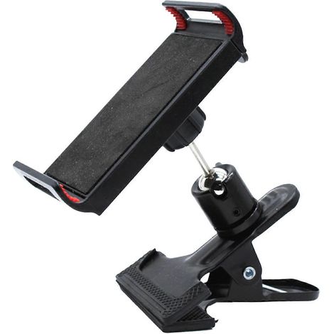 Support de téléphone à pince réglable pour équipements de gym, accessoires de fitness, haltères et autres appareils de musculation. (1/5)