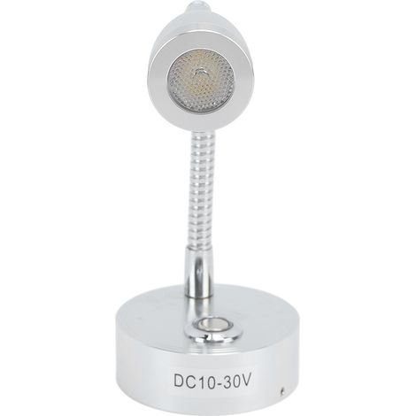 Lampe de lecture, DC10V à 30V, LED haute luminosité, température de couleur réglable, convient aux camping-cars, caravanes, bateaux et yachts, argentée. (1/5)
