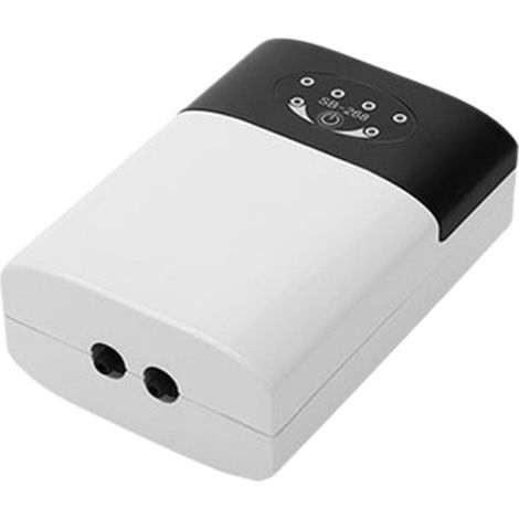 Pompe à Oxygène USB rechargeable pour Aquarium/Bac de Poissons/Aérateur de Bassin avec Tube et Pierre de Diffusion (Type 1/2, ABS Blanc, 3/6 L/min, 30L/100L capacité) (1/5)