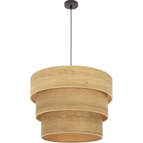 Colgante triple smile 3xe27 marron/madera clara regx50x50 cm (1/4)