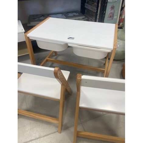 Scrivania per bambini bako con 2 sedie e 2 cassetti, bianca - Atmosphera créateur d'intérieur (1/4)