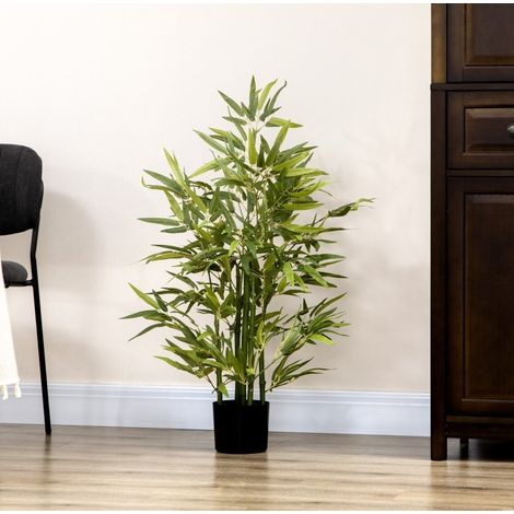 Bambú artificial 90 cm de plástico verde, en maceta, para interior sin mantenimiento - MEUBLIV (1/5)