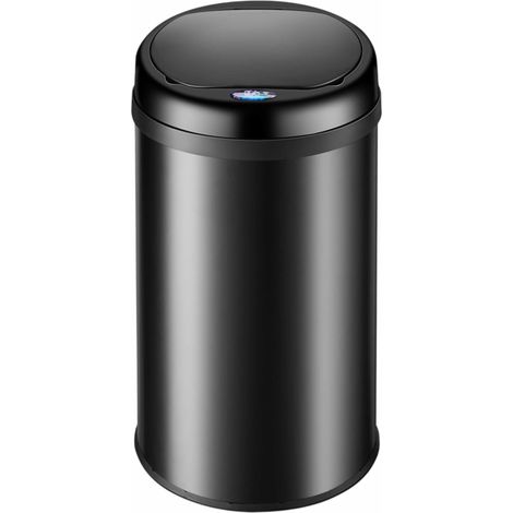 MONZANA® Cubo Basura Automático Sensor Tapa Acero Inoxidable Contenedor Residuos Papelera Reciclaje Impermeable Silencioso USB Oficina Cocina Baño Schwarz S (de)
