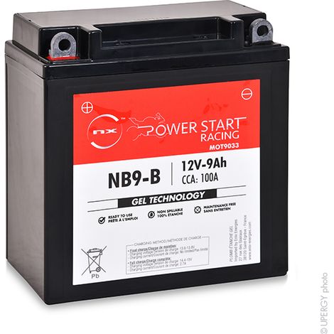 NX - Batterie moto Gel YB9-B / 12N9-4B-1 / NB9-B 12V 9Ah