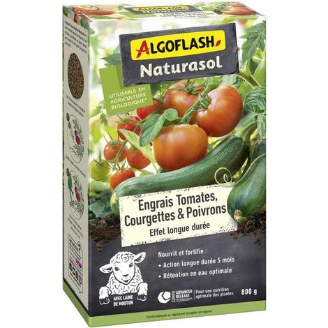Engrais potager - ALGOFLASH NATURASOL - Tomates, courgettes, poivrons - Longue durée - 800 g - UAB