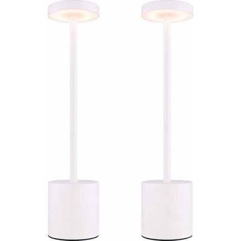 Tischlampe Tischleuchte Schlafzimmerlampe CCT Akku Touchdimmer, Metall Kunststoff, 1,2W 138Lm 2700K 4500K 6000K, H 34 cm, 2er Set