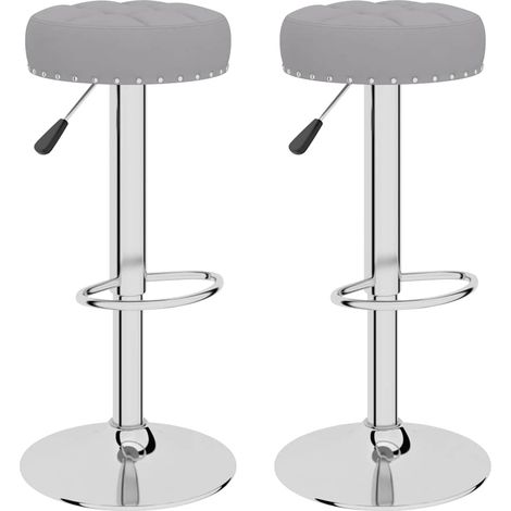 Maison Exclusive - Barhocker 2 Stk. Grau Stoff (1/5)