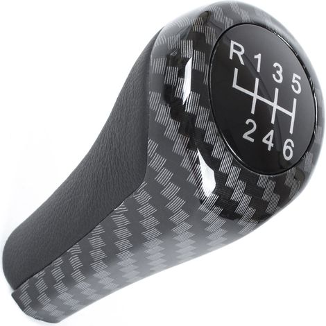 Pomo de palanca de cambios de carbono de 6 velocidades para BMW E60 E61 E62 E63 E81 E82 E85 E87 E88 E90 E91 E92 X1 X3 X5 (1/5)
