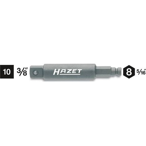 HAZET 8808S-1 ADAPTATEUR À CHOCS HEXAGONE MASSIF 5/16''/CARRÉ MASSIF 3/8'' LONGUEUR 75 MM (1/2)
