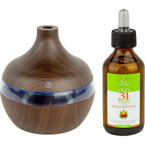 Difusor de aromaterapia Setablu 300 ml con aceite de 31 extractos de hierbas  Color: Marrón oscuro