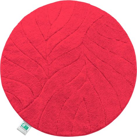 Badematte Maris Badteppich in Rund Rot 120 cm Durchmesser
